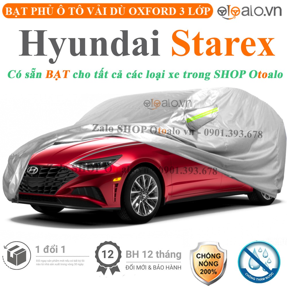 Bạt phủ xe ô tô Hyundai Starex vải dù 3 lớp cao cấp - OTOALO