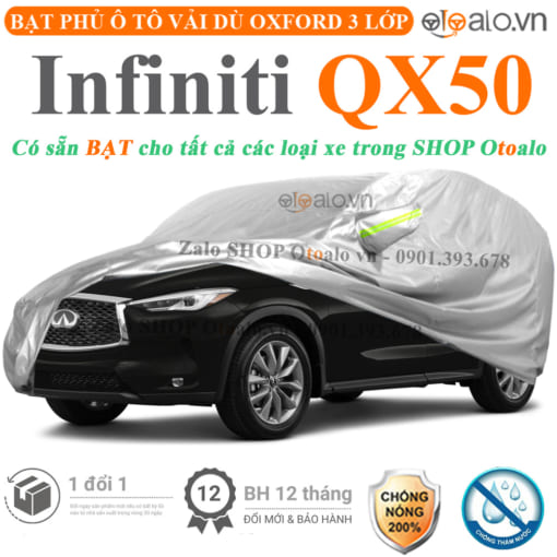 Bạt phủ xe ô tô Infiniti QX50 vải dù 3 lớp cao cấp - OTOALO