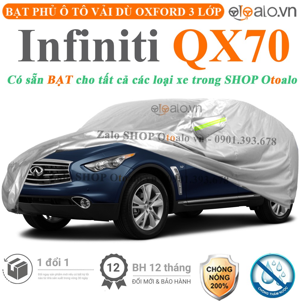 Bạt phủ xe ô tô Infiniti QX70 vải dù 3 lớp cao cấp - OTOALO