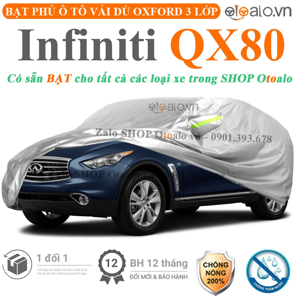 Bạt phủ xe ô tô Infiniti QX80 vải dù 3 lớp cao cấp - OTOALO