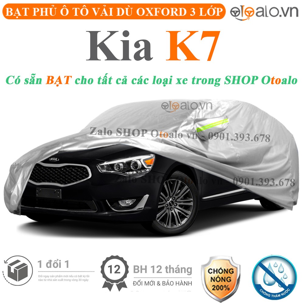 Bạt phủ xe ô tô Kia K7 vải dù 3 lớp cao cấp - OTOALO