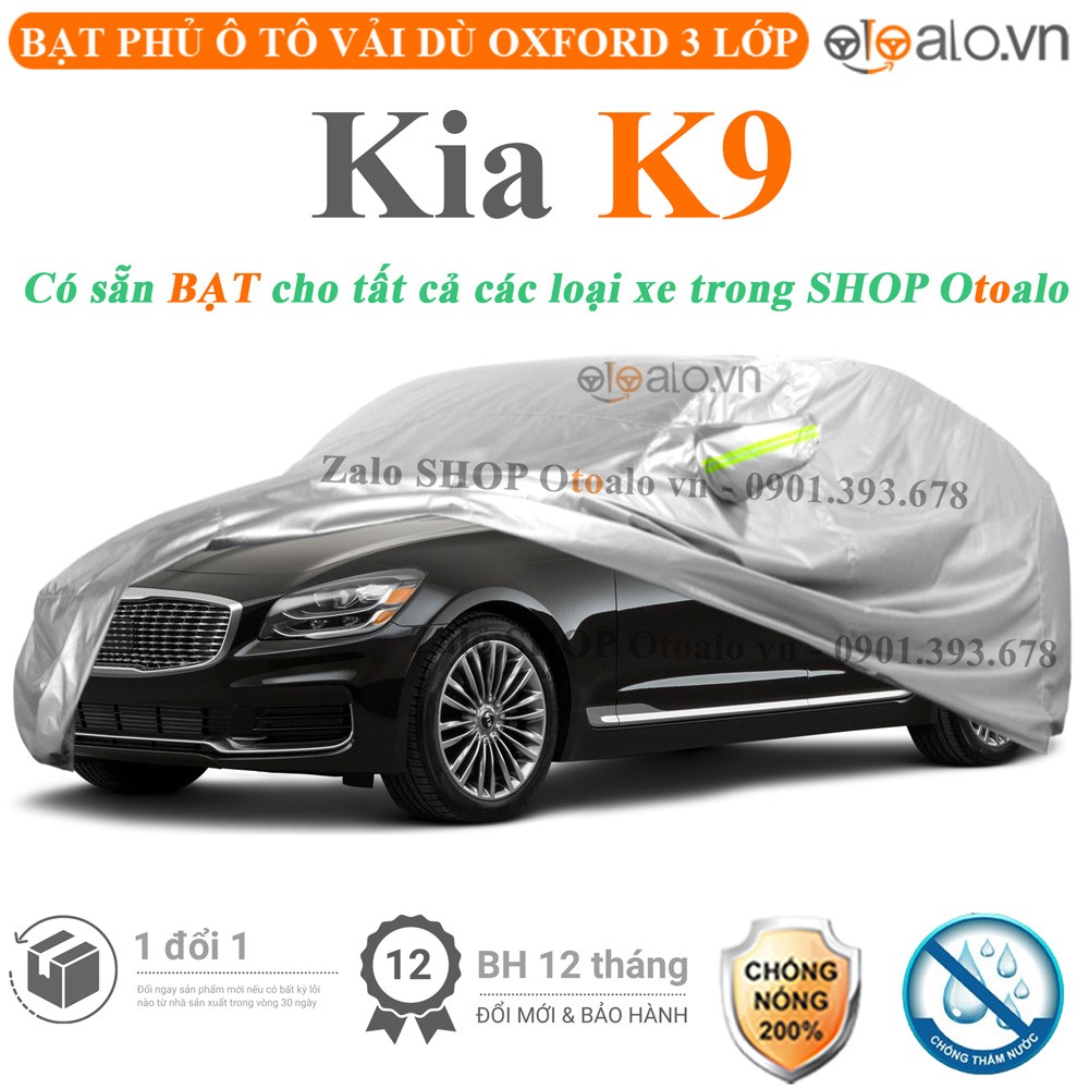 Bạt phủ xe ô tô Kia K9 vải dù 3 lớp cao cấp - OTOALO