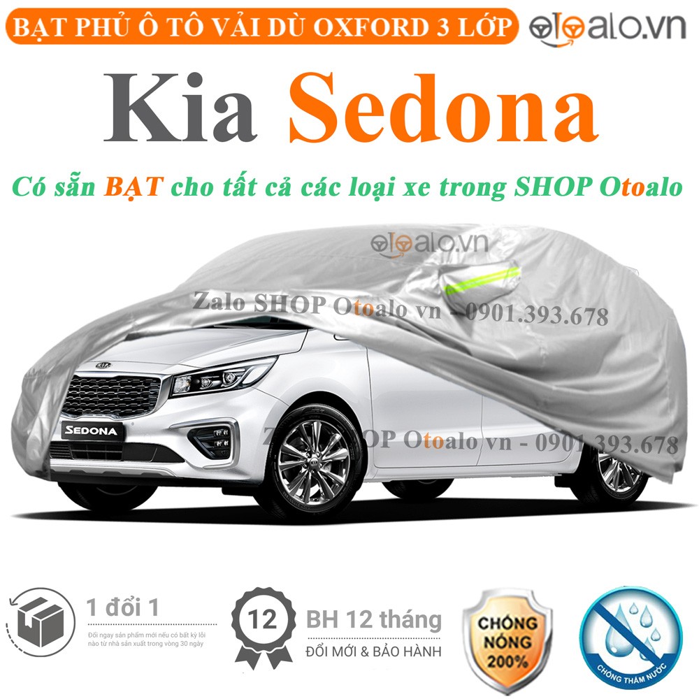 Bạt phủ xe ô tô Kia Sedona vải dù 3 lớp cao cấp - OTOALO