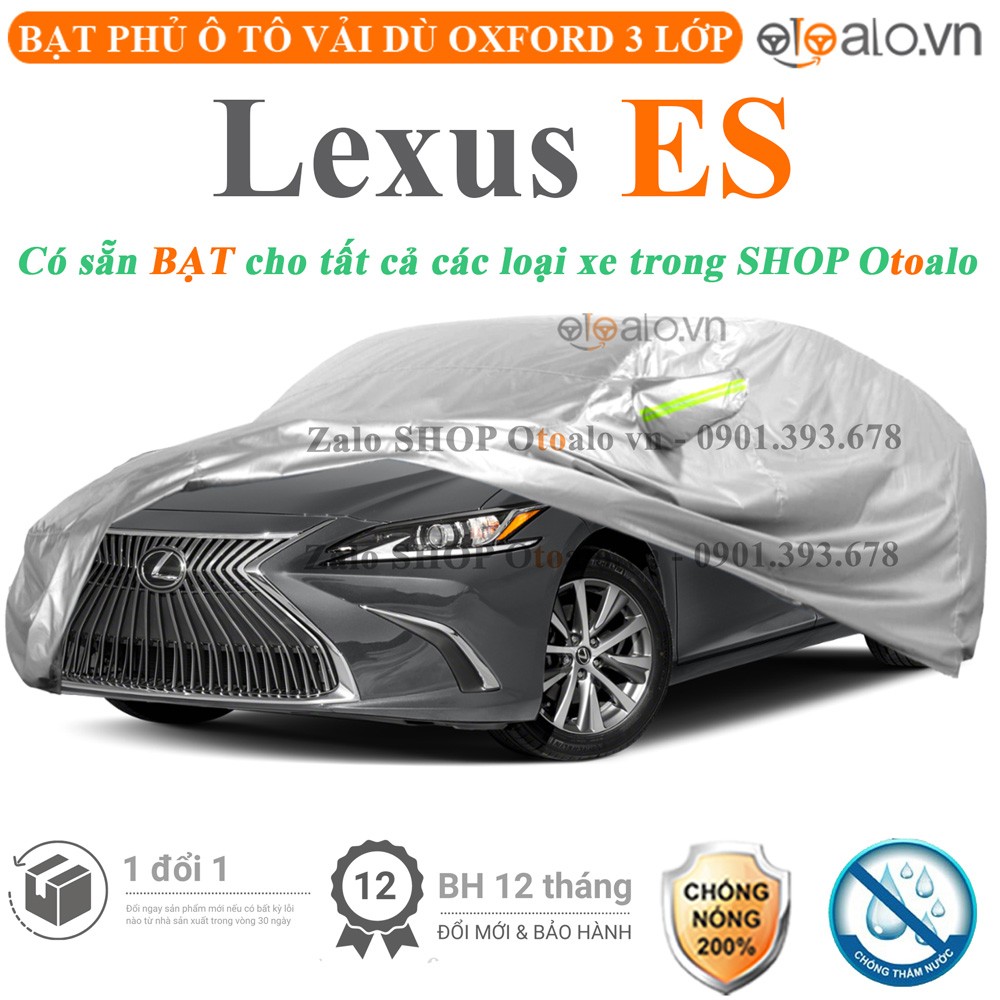 Bạt phủ xe ô tô Lexus ES vải dù 3 lớp cao cấp - OTOALO
