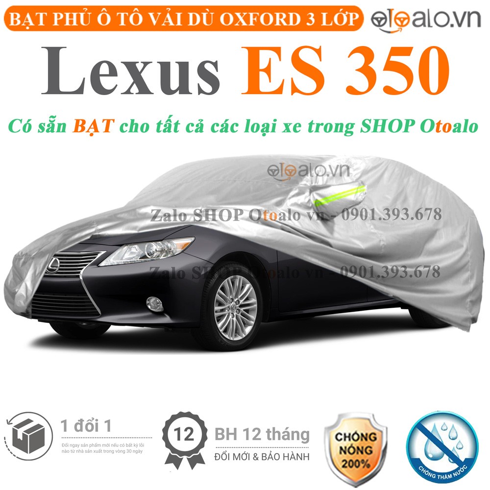 Bạt phủ xe ô tô Lexus ES 350 vải dù 3 lớp cao cấp - OTOALO