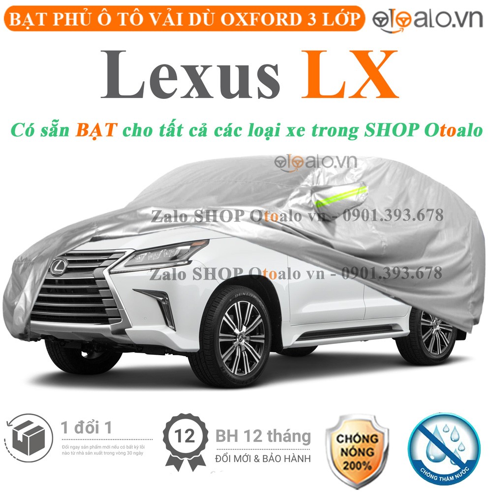 Bạt phủ xe ô tô Lexus LX vải dù 3 lớp cao cấp - OTOALO