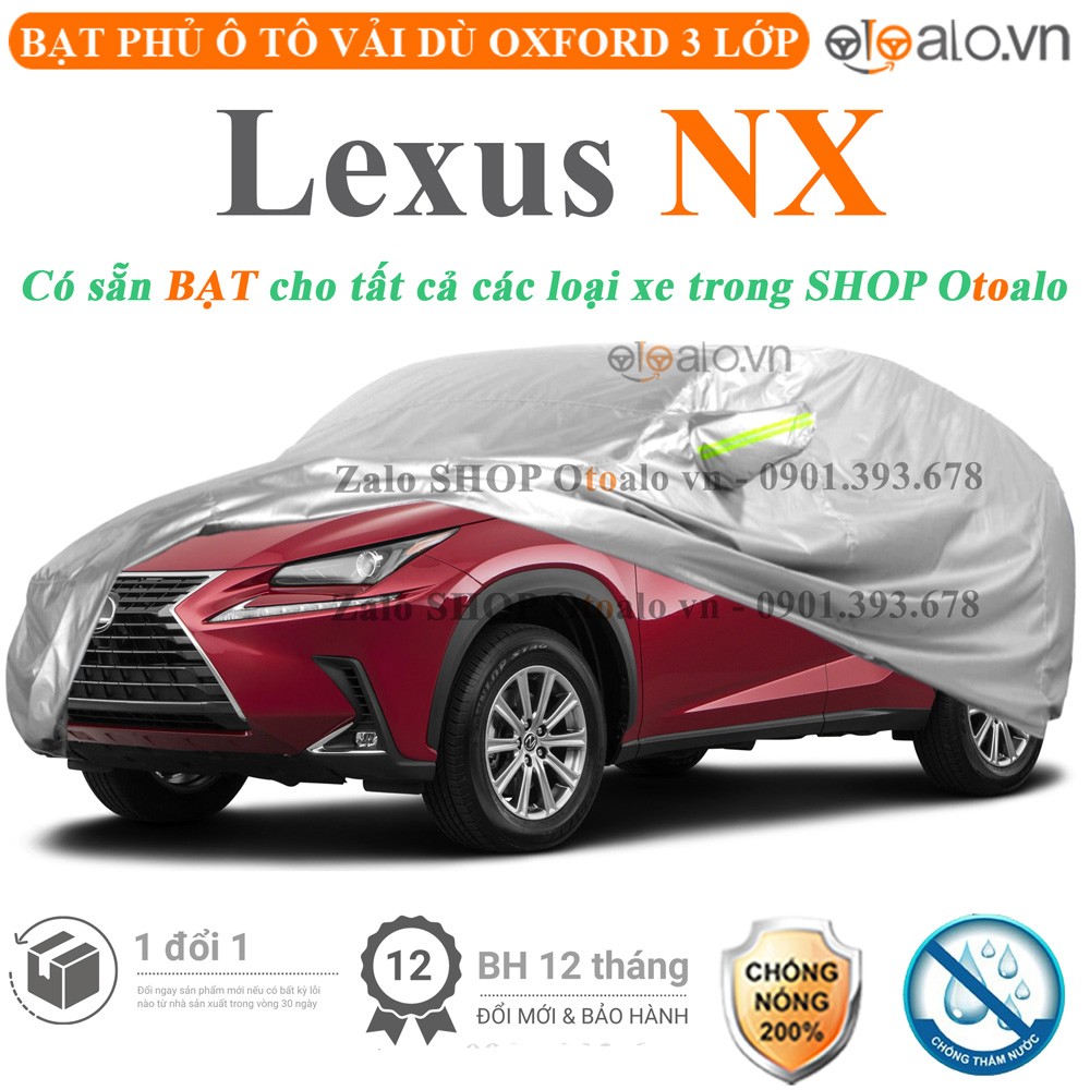 Bạt phủ xe ô tô Lexus NX vải dù 3 lớp cao cấp - OTOALO