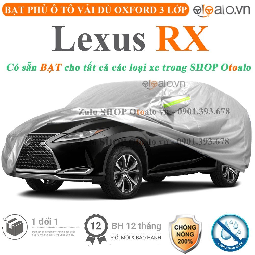 Bạt phủ xe ô tô Lexus RX vải dù 3 lớp cao cấp - OTOALO