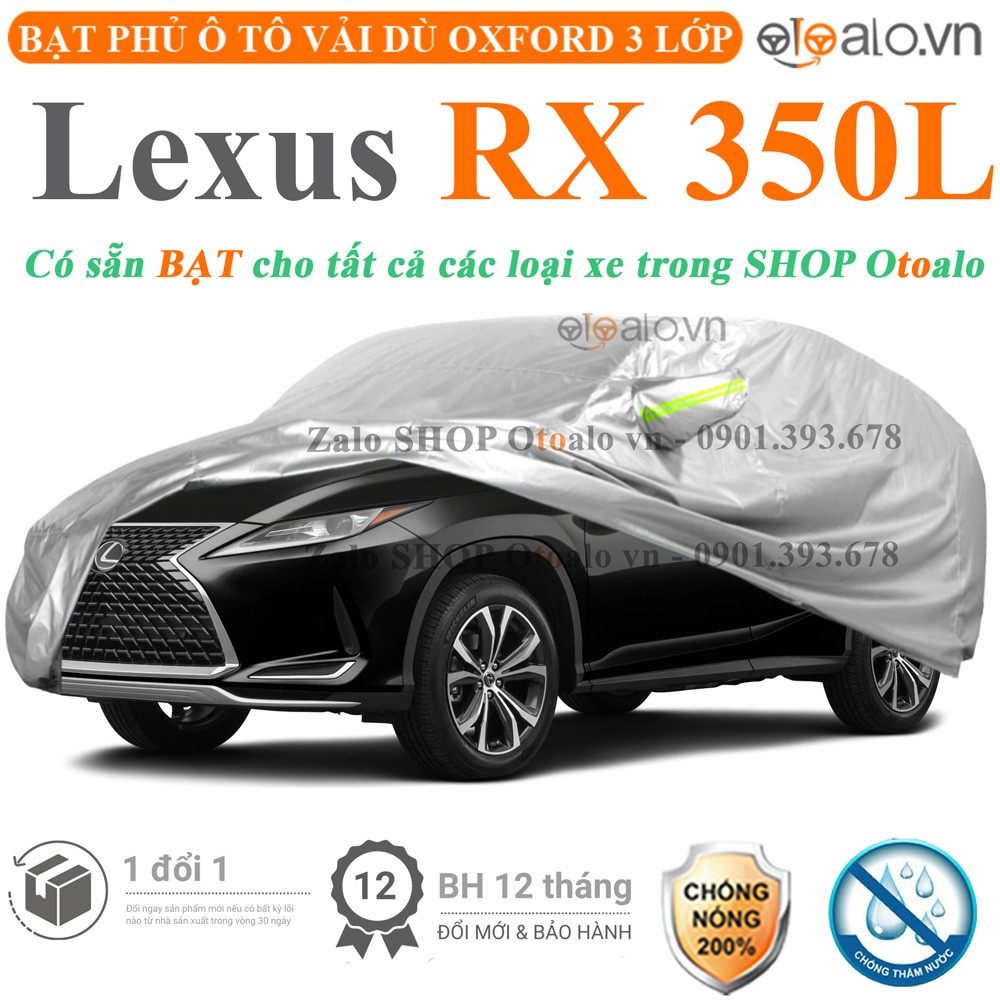 Bạt phủ xe ô tô Lexus RX 350L vải dù 3 lớp cao cấp - OTOALO