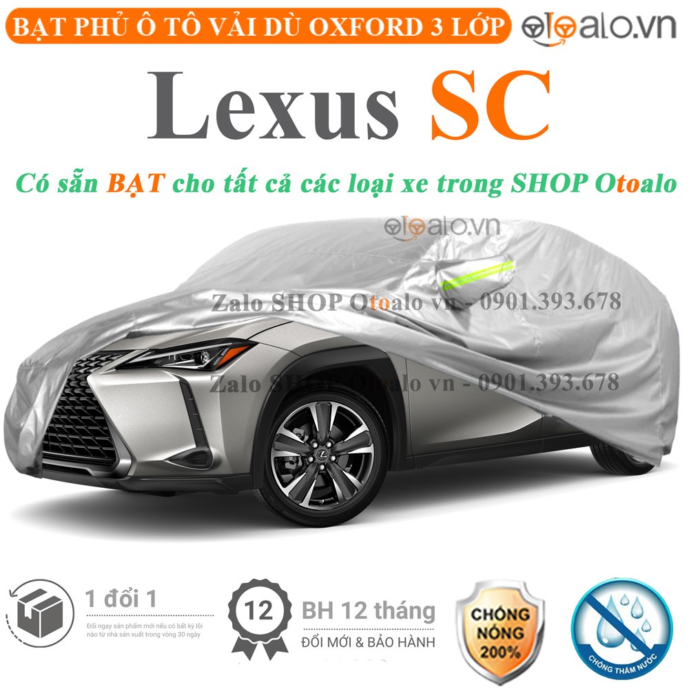 Bạt phủ xe ô tô Lexus SC vải dù 3 lớp cao cấp - OTOALO