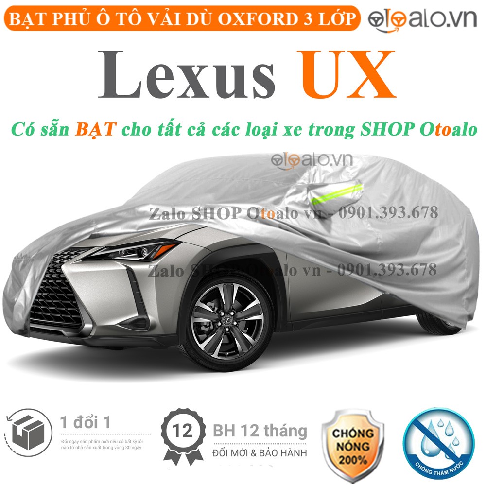 Bạt phủ xe ô tô Lexus UX vải dù 3 lớp cao cấp - OTOALO