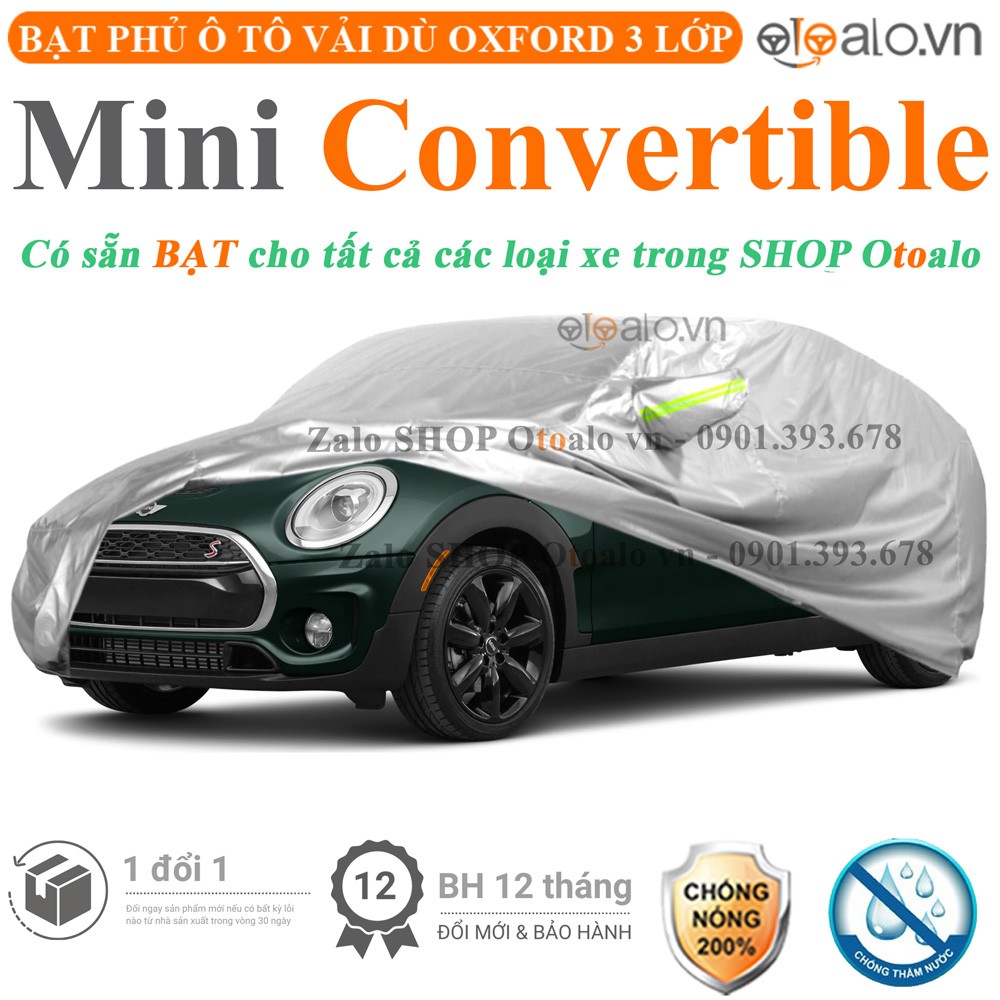 Bạt phủ xe ô tô MINI Convertible vải dù 3 lớp cao cấp - OTOALO