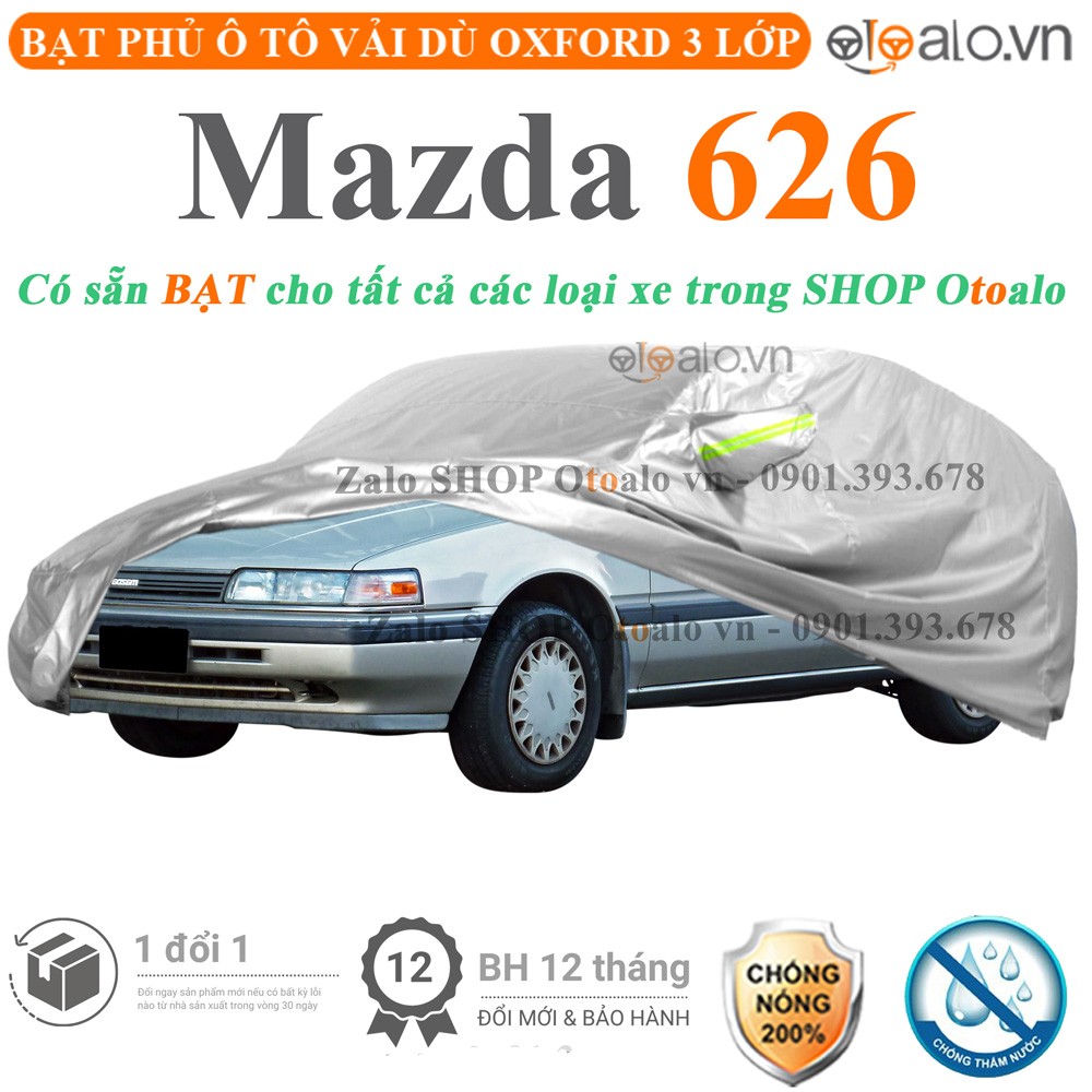 Bạt phủ xe ô tô Mazda 626 vải dù 3 lớp cao cấp - OTOALO