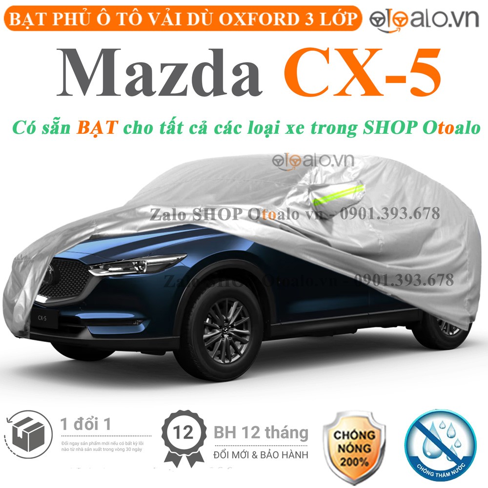 Bạt phủ xe ô tô Mazda CX5 vải dù 3 lớp cao cấp - OTOALO
