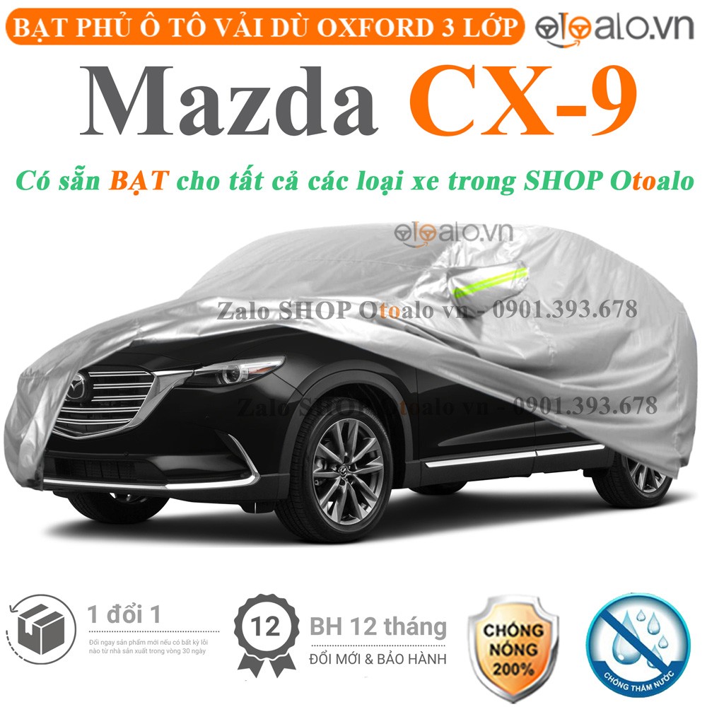 Bạt phủ xe ô tô Mazda CX9 vải dù 3 lớp cao cấp - OTOALO