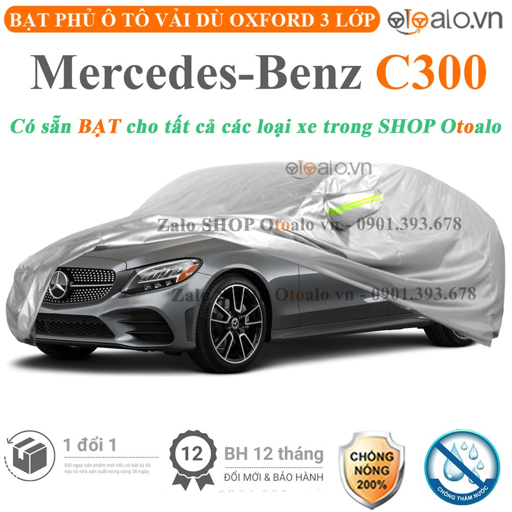 Bạt phủ xe ô tô Mercedes C300 vải dù 3 lớp cao cấp - OTOALO