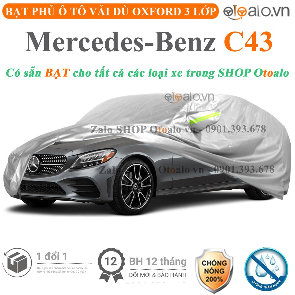 Bạt phủ xe ô tô Mercedes C43 vải dù 3 lớp cao cấp - OTOALO