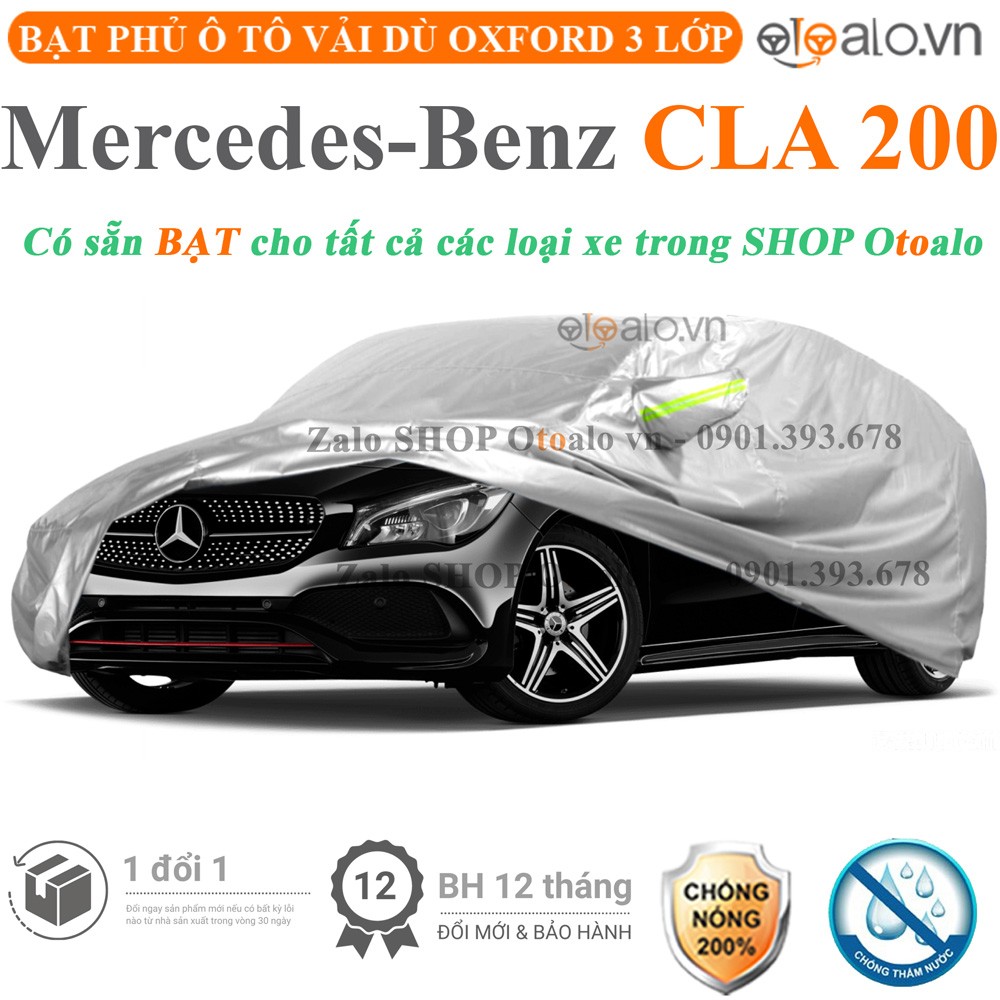 Bạt phủ xe ô tô Mercedes CLA 200 vải dù 3 lớp cao cấp - OTOALO
