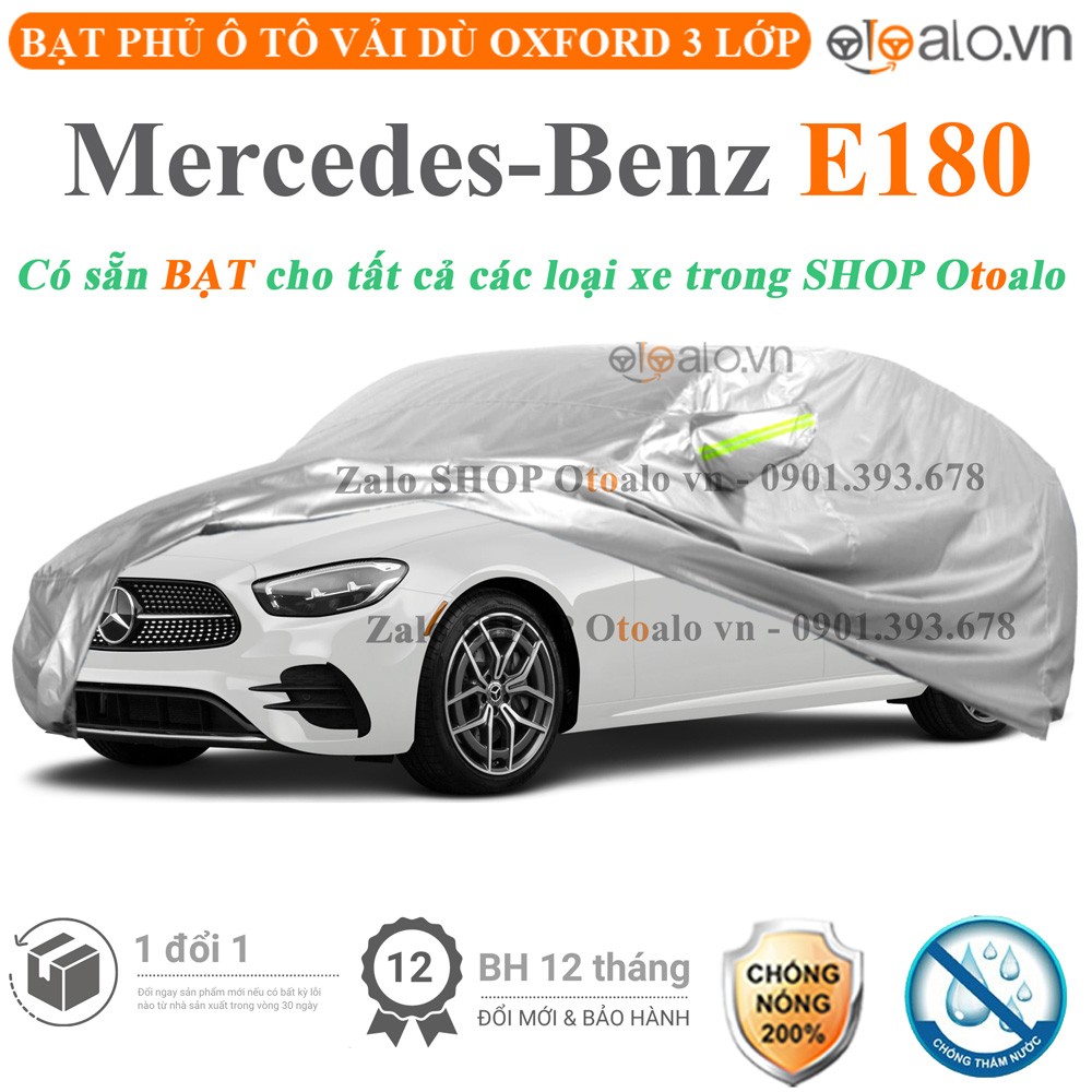 Bạt phủ xe ô tô Mercedes Benz E180 vải dù 3 lớp cao cấp - OTOALO