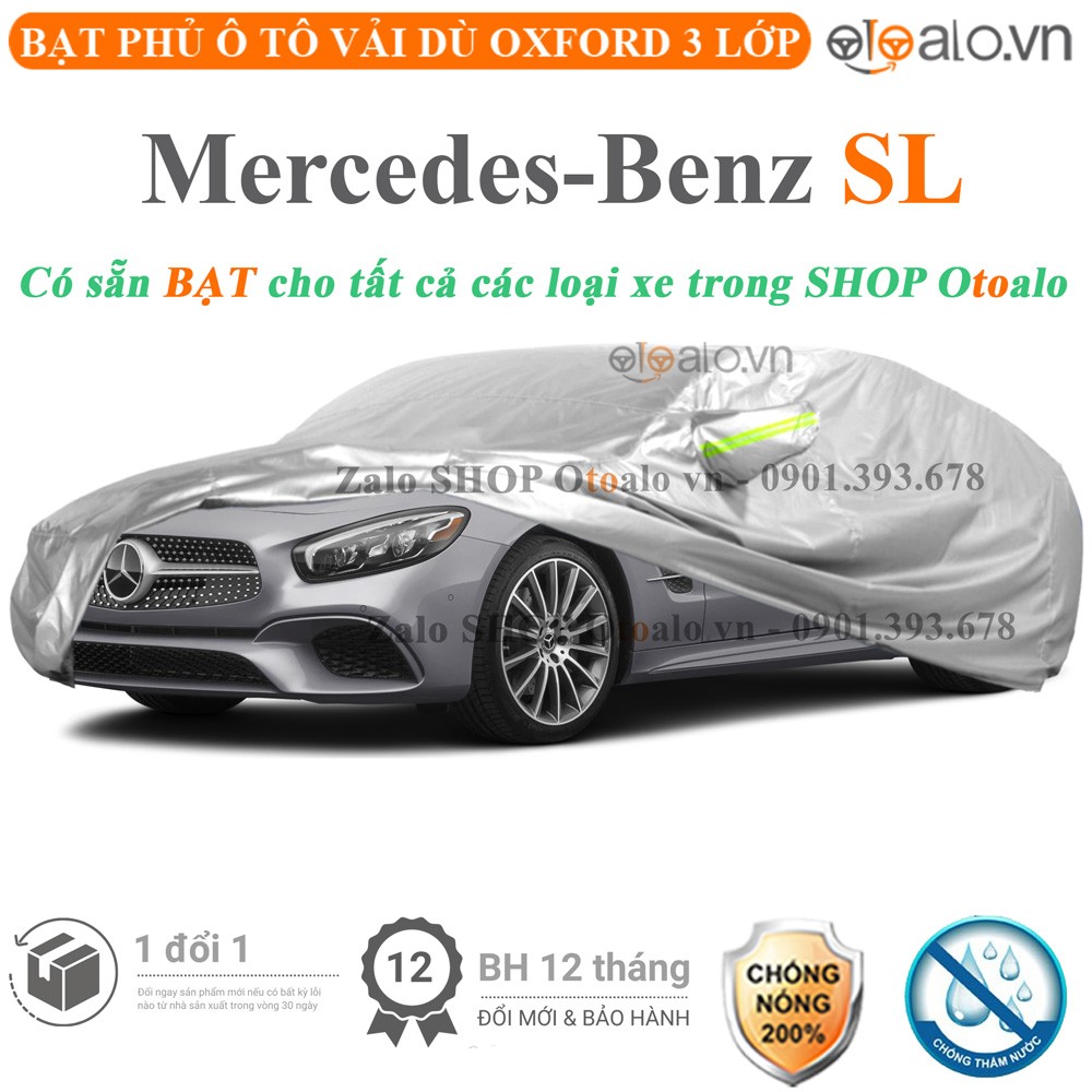 Bạt phủ xe ô tô Mercedes SL vải dù 3 lớp cao cấp - OTOALO