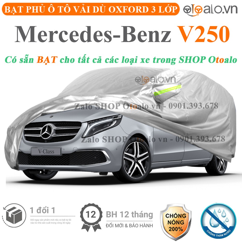 Bạt phủ xe ô tô Mercedes V250 vải dù 3 lớp cao cấp - OTOALO