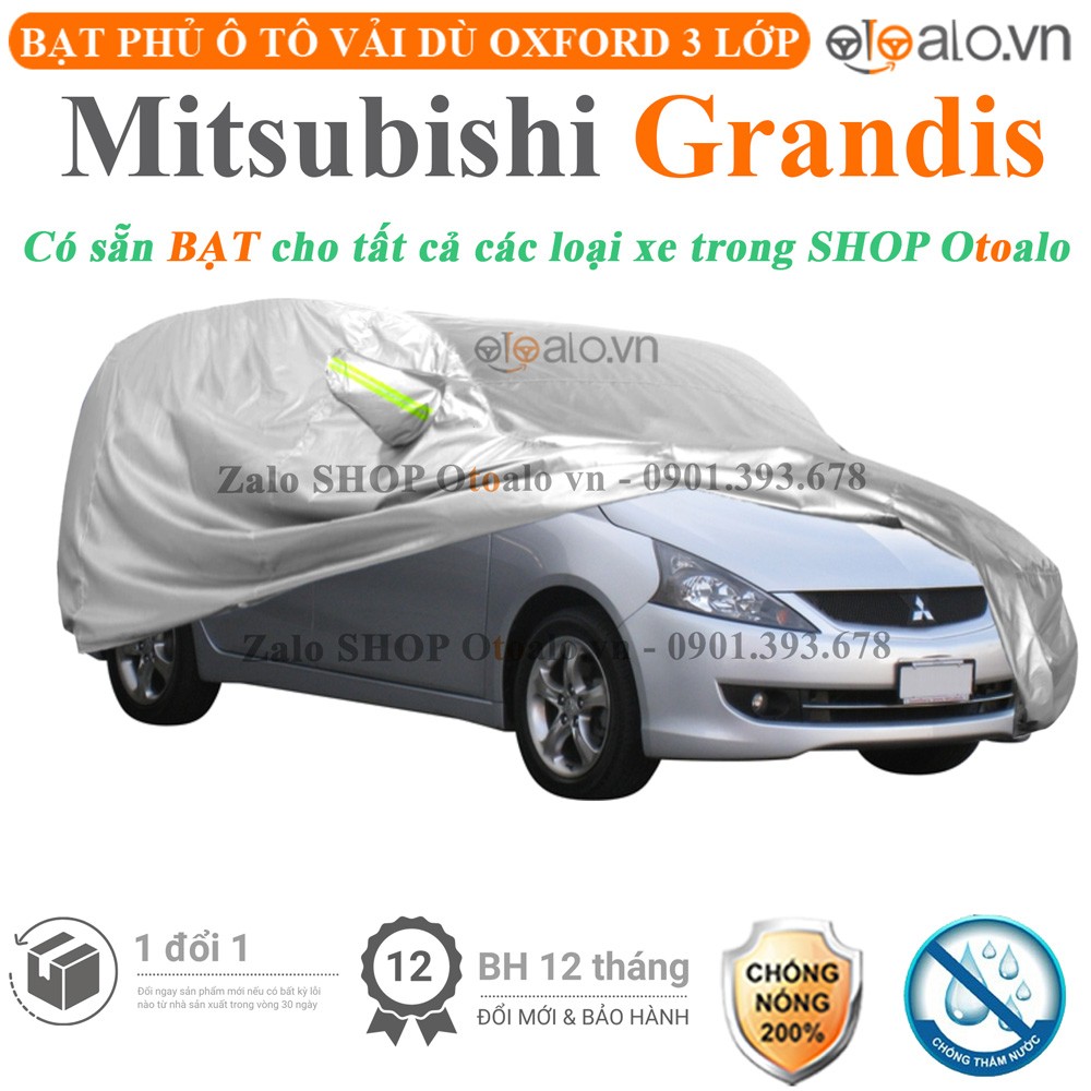 Bạt phủ xe ô tô Mitsubishi Grandis vải dù 3 lớp cao cấp - OTOALO