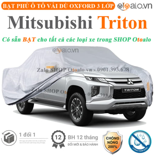 Bạt phủ xe ô tô Mitsubishi Triton vải dù 3 lớp cao cấp - OTOALO