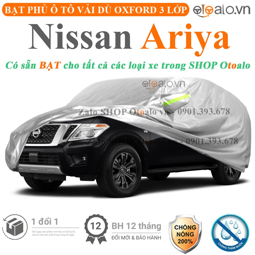 Bạt phủ xe ô tô Nissan Ariya vải dù 3 lớp cao cấp - OTOALO