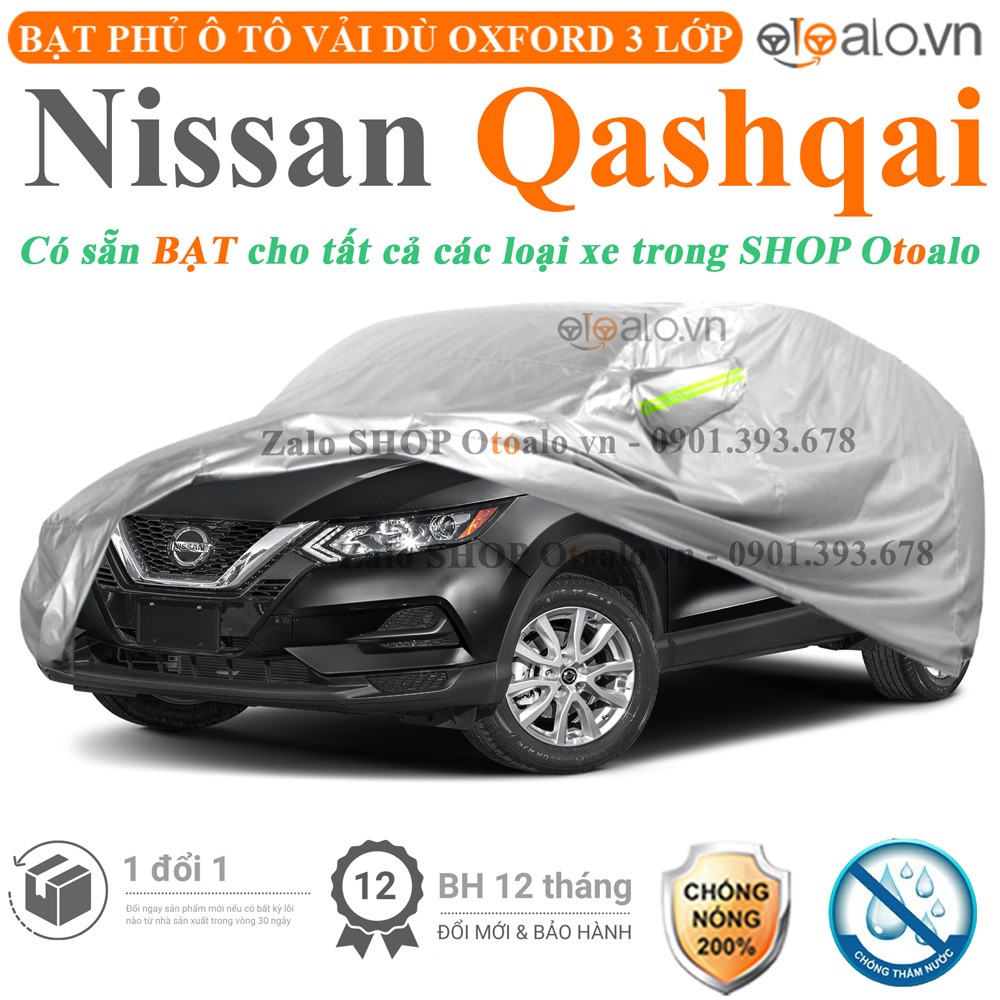Bạt phủ xe ô tô Nissan Qashqai vải dù 3 lớp cao cấp - OTOALO