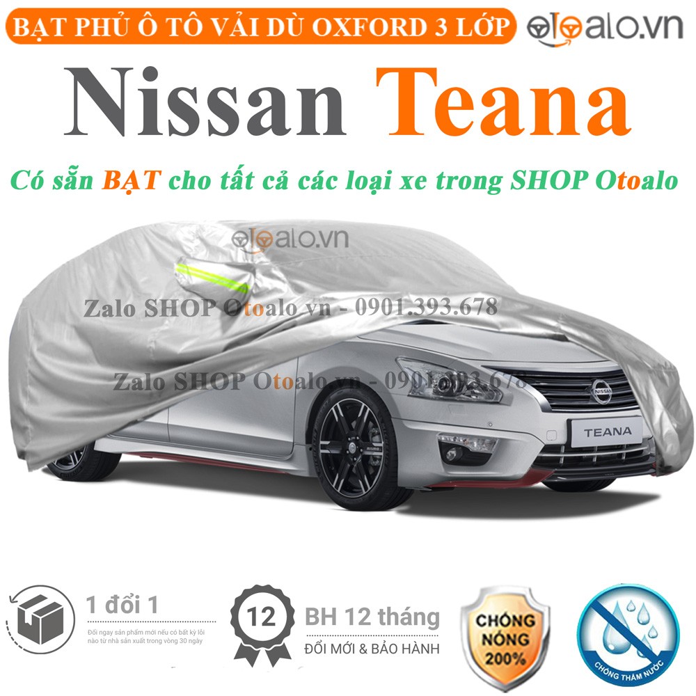 Bạt phủ xe ô tô Nissan Teana vải dù 3 lớp cao cấp - OTOALO