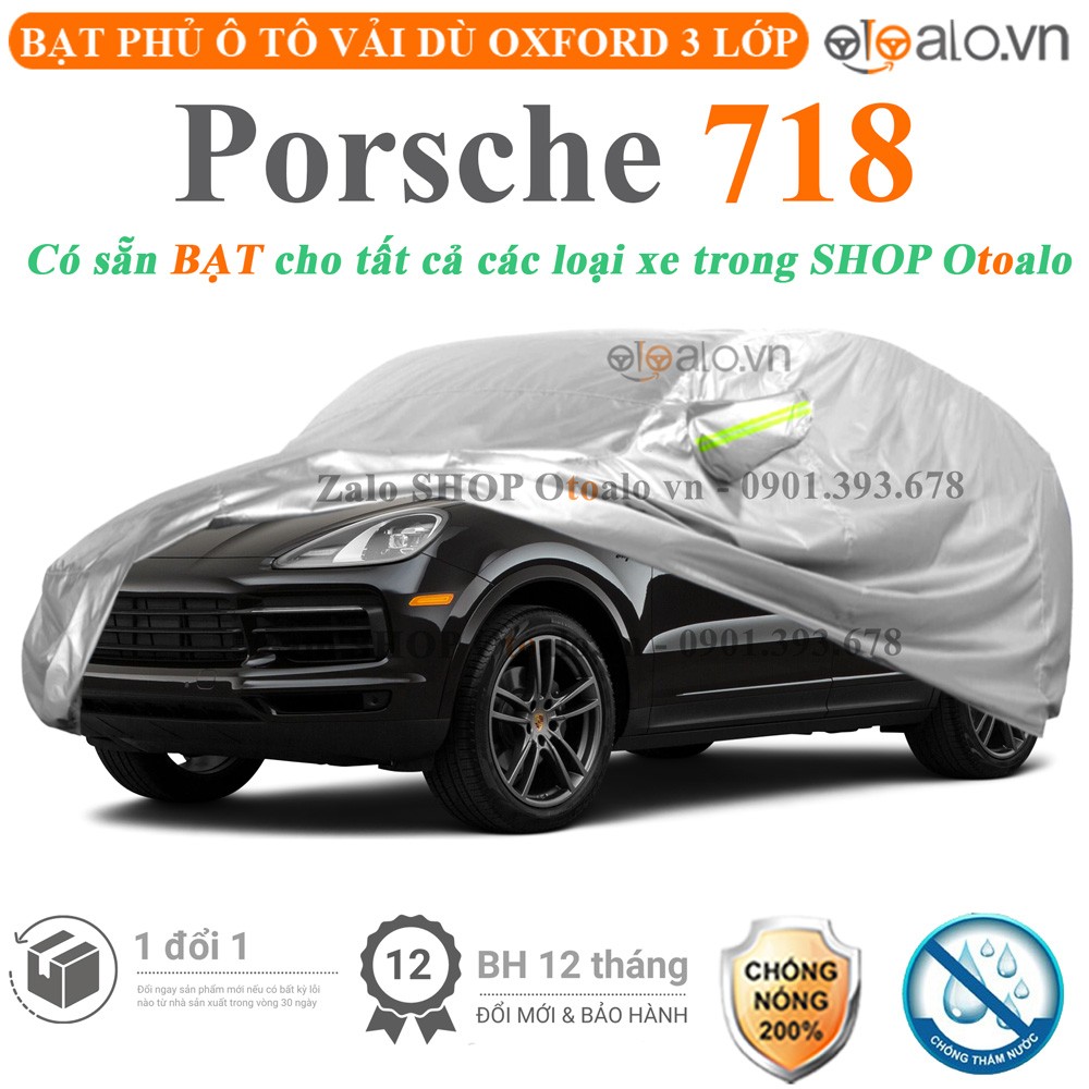 Bạt phủ xe ô tô Porsche 718 vải dù 3 lớp cao cấp - OTOALO