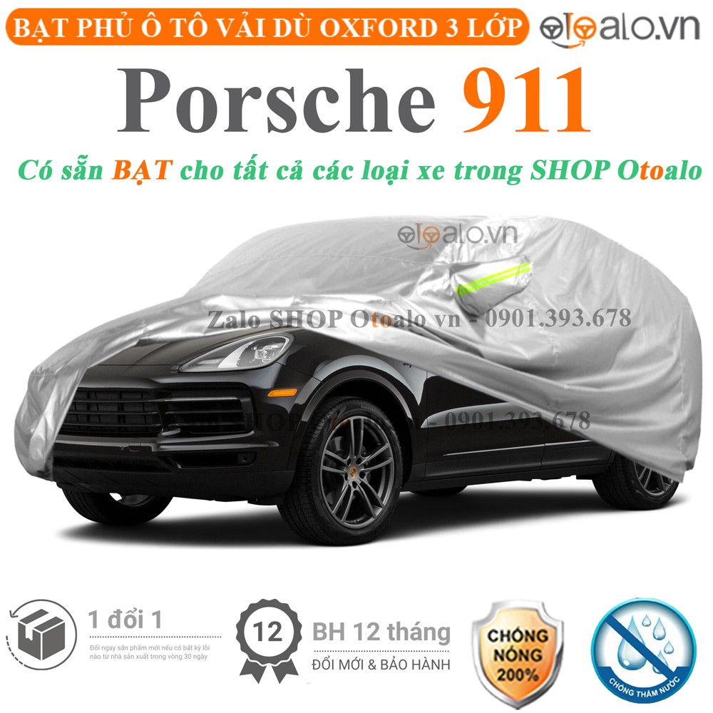 Bạt phủ xe ô tô Porsche 911 vải dù 3 lớp cao cấp - OTOALO