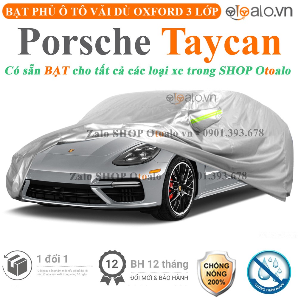 Bạt phủ xe ô tô Porsche Taycan vải dù 3 lớp cao cấp - OTOALO