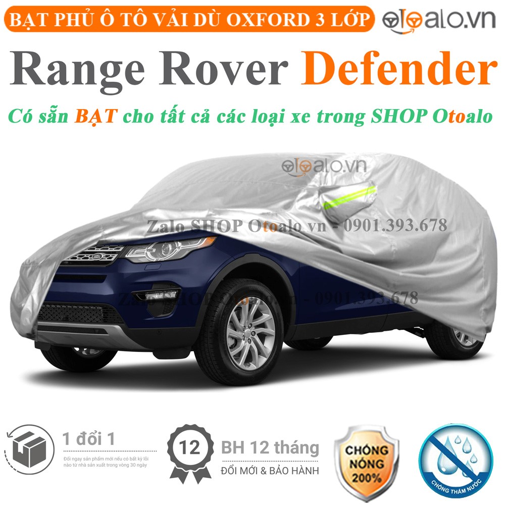 Bạt phủ xe ô tô Range Rover Defender vải dù 3 lớp cao cấp - OTOALO