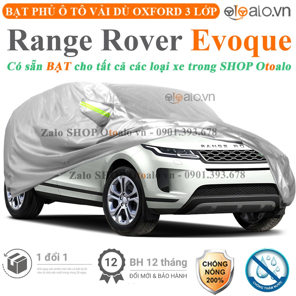Bạt phủ xe ô tô Range Rover Evoque vải dù 3 lớp cao cấp - OTOALO