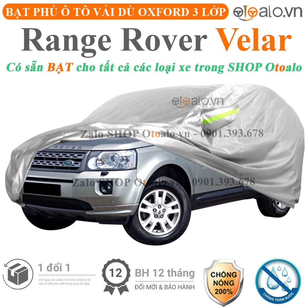 Bạt phủ xe ô tô Range Rover Velar vải dù 3 lớp cao cấp - OTOALO