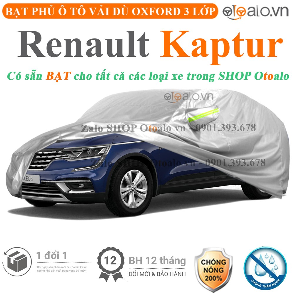 Bạt phủ xe ô tô Renault Kaptur vải dù 3 lớp cao cấp - OTOALO