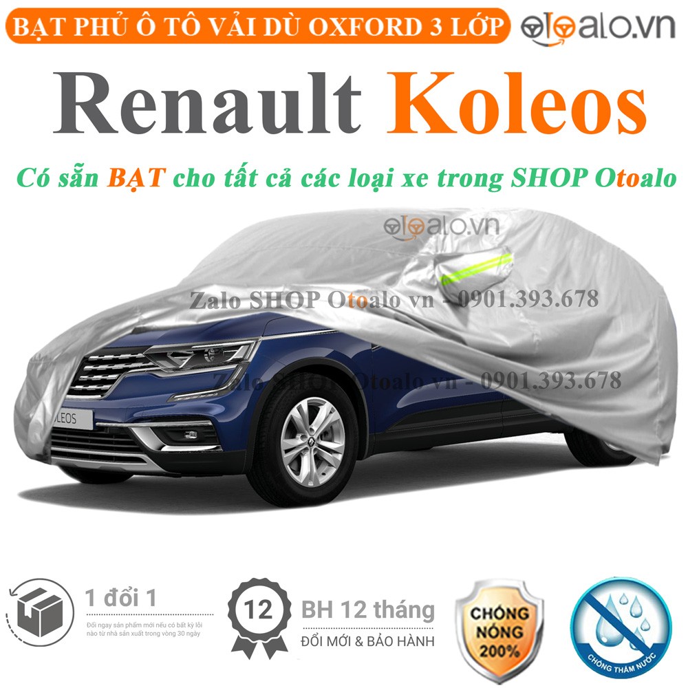 Bạt phủ xe ô tô Renault Koleos vải dù 3 lớp cao cấp - OTOALO
