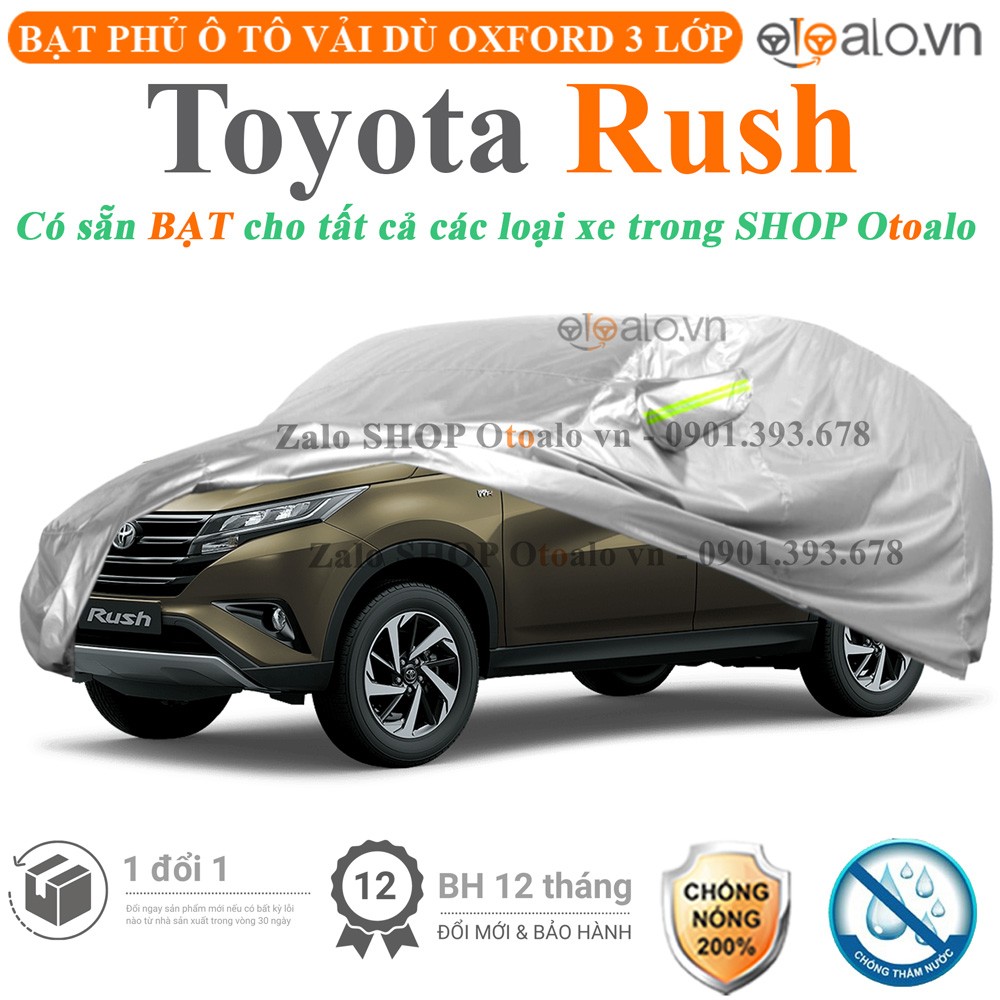 Bạt phủ xe ô tô Toyota Rush vải dù 3 lớp cao cấp - OTOALO