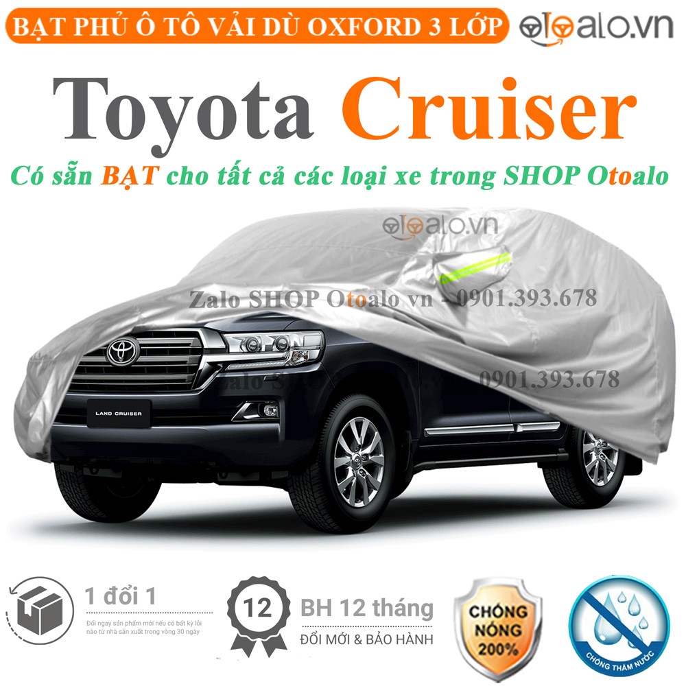 Bạt phủ xe ô tô Toyota Cruiser vải dù 3 lớp cao cấp - OTOALO