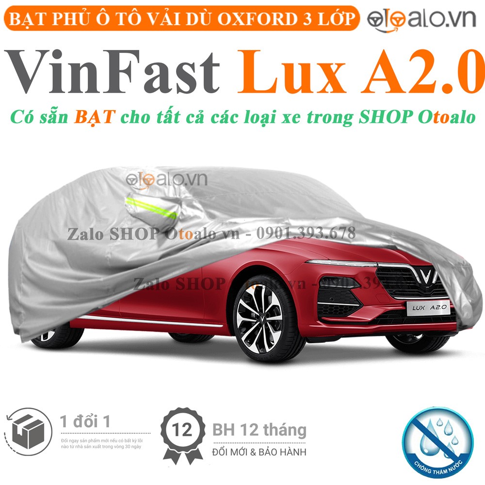 Bạt phủ xe ô tô VinFast Lux A2.0 vải dù 3 lớp cao cấp - OTOALO
