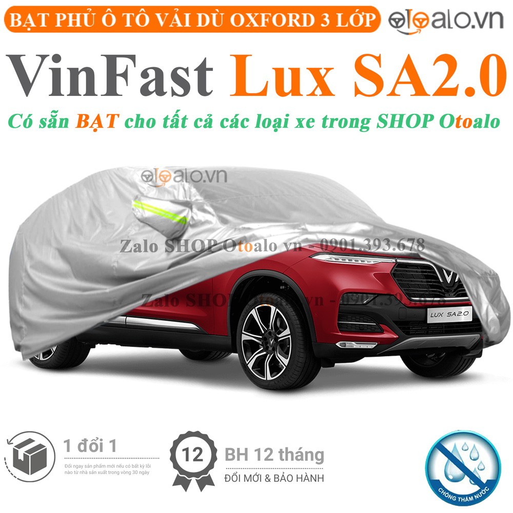 Bạt phủ xe ô tô VinFast Lux SA2.0 vải dù 3 lớp cao cấp - OTOALO