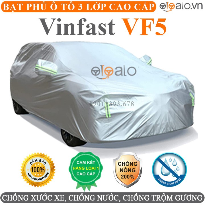 Bạt phủ xe ô tô Vinfast VF5 vải dù 3 lớp cao cấp - OTOALO