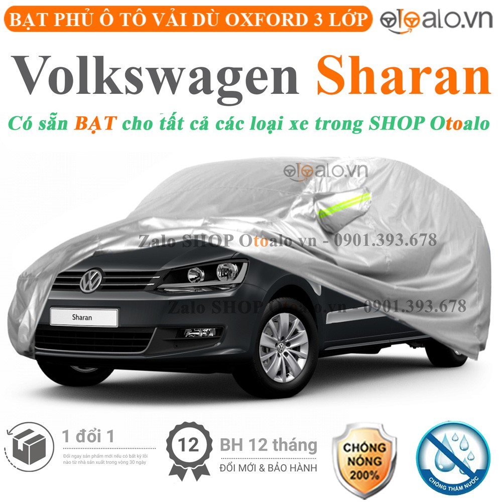Bạt phủ xe ô tô Volkswagen Sharan vải dù 3 lớp cao cấp - OTOALO
