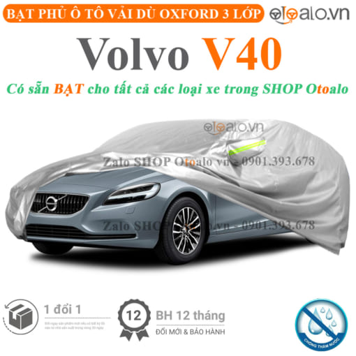 Bạt phủ xe ô tô Volvo V40 vải dù 3 lớp cao cấp - OTOALO