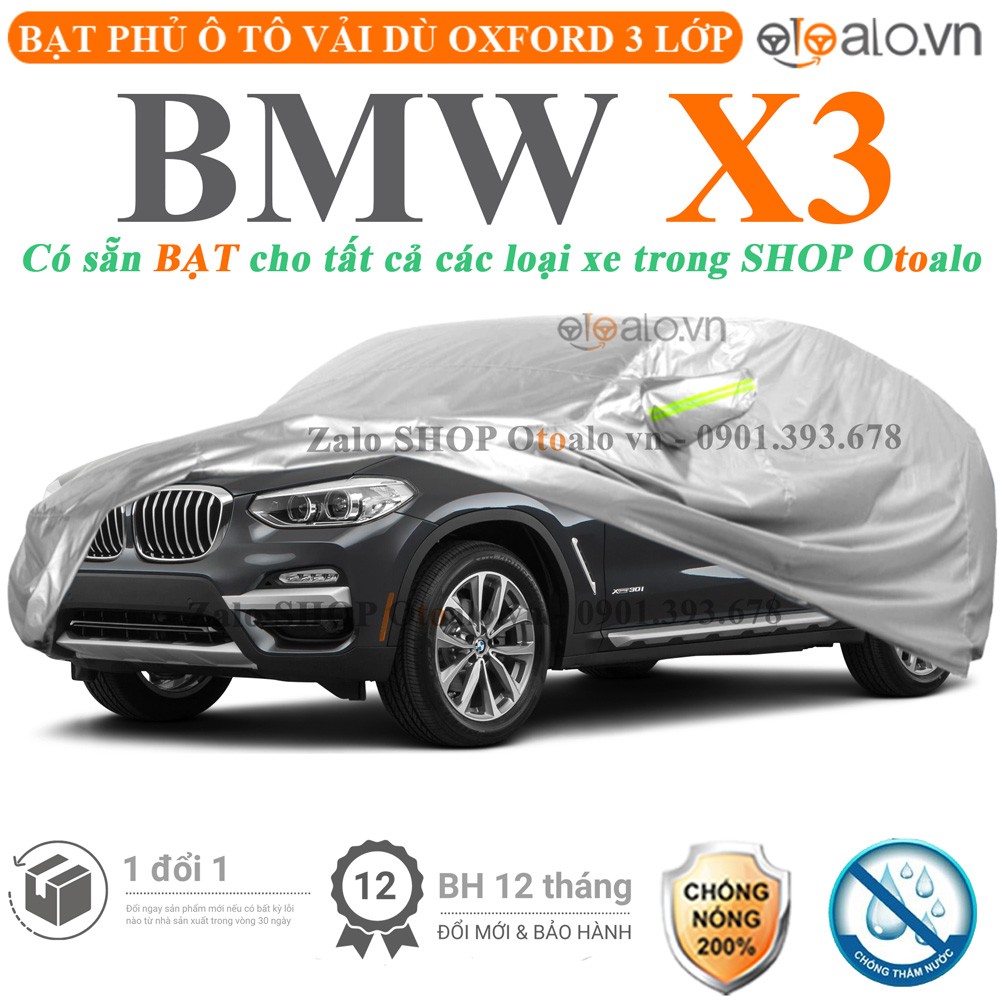 Bạt phủ xe ô tô BMW X3 vải dù 3 lớp cao cấp - OTOALO