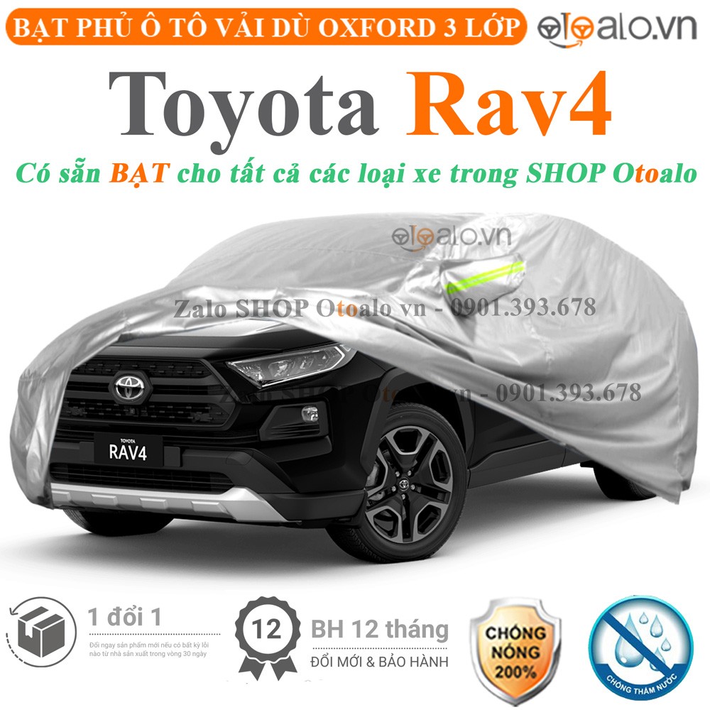 Bạt phủ xe ô tô Toyota Rav4 vải dù 3 lớp cao cấp - OTOALO