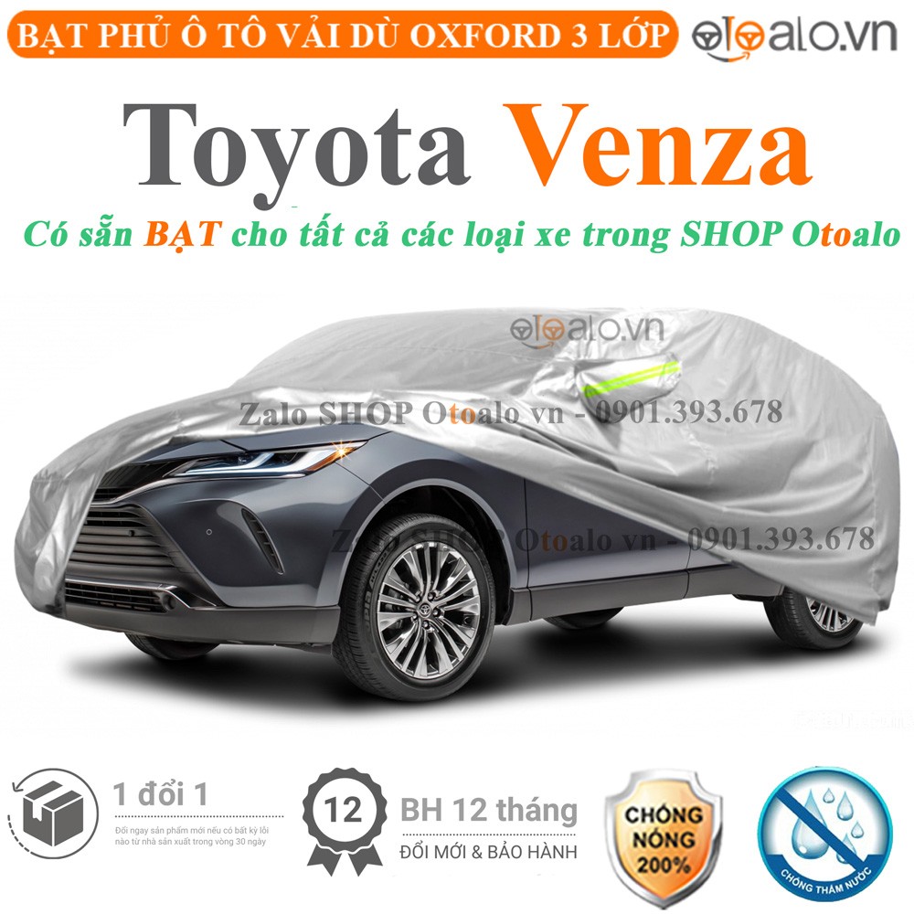 Bạt phủ xe ô tô Toyota Venza vải dù 3 lớp cao cấp - OTOALO