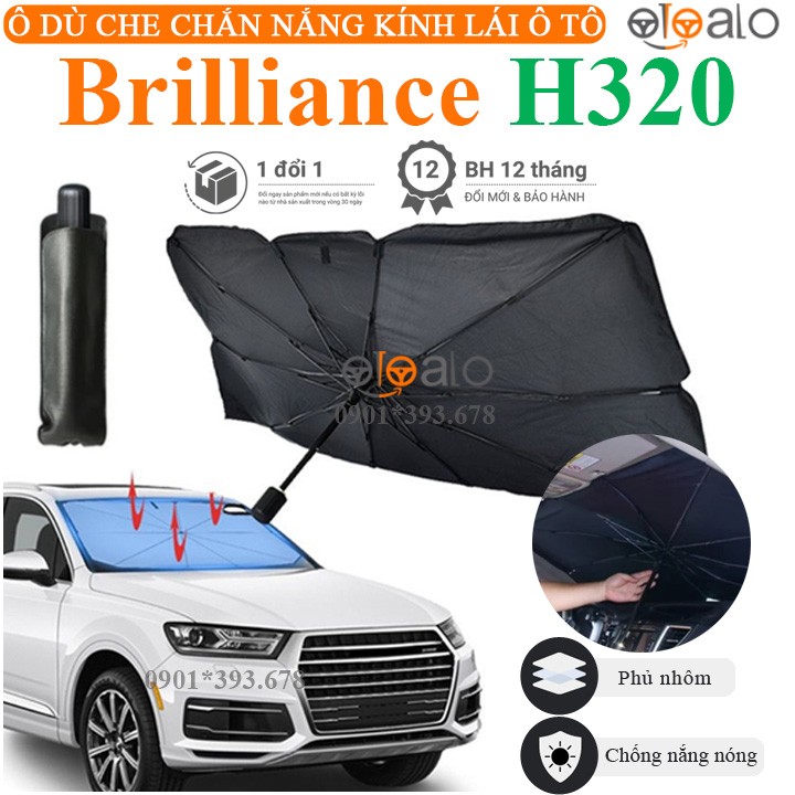 Ô che nắng xe Brilliance H320 vải dù tráng nhôm cao cấp - OTOALO