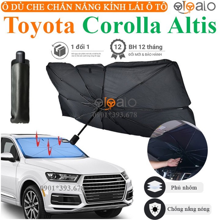 Ô che nắng xe Toyota Corolla Altis vải dù tráng nhôm cao cấp - OTOALO